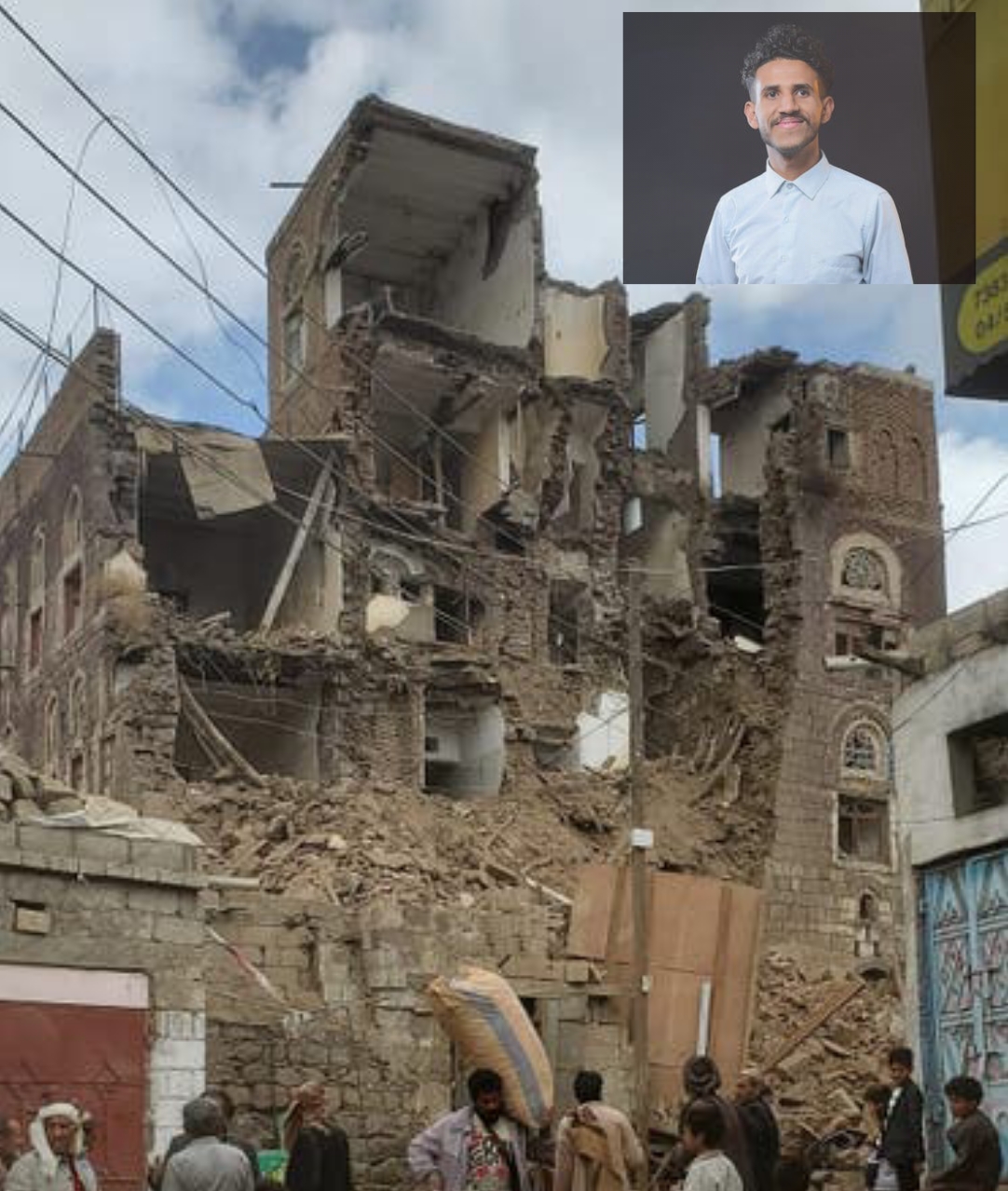 انهيار مبنى عمره 500 عام في إب.. "الحوثي" يختطف المصور