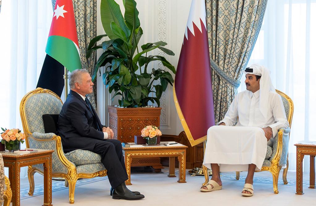 أمير قطر وملك الأردن يبحثان تطورات الأوضاع في المنطقة