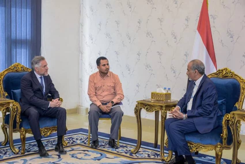 عضو مجلس القيادة محمود الصبيحي يستقبل في عدن  سفير الاتحاد الأوروبي